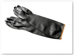 Black Rubber Elbow gloves